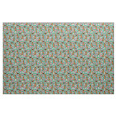 floralen van de hond turquoise stof (Fat Quarter)