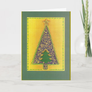 FLORALER WEIHNACHTSBAUM MIT GRÜNEM WEIHNACHTSBAUM FEESTDAGEN KAART