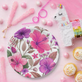 Florales Farbenmeer, Duschvorhang Papieren Bordje (Feest)