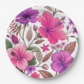 Florales Farbenmeer, Duschvorhang Papieren Bordje (Voorkant)