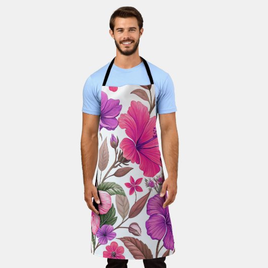 Florales Farbenmeer, Duschvorhang Schort (Gedragen)