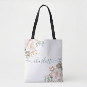 Floraliën van eucalyptusmonogram tote bag (Voorkant)