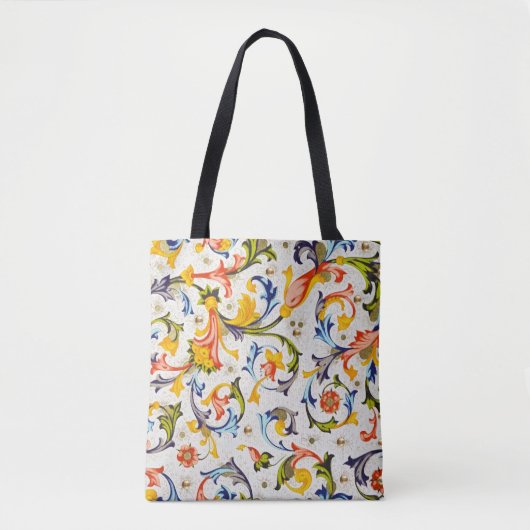 FLORALINE RENAISSANCE BLOEMENKRULLEN, BLOEMEN TOTE BAG (Voorkant)
