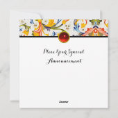 FLORALINE RENAISSANCE BLOEMENKRULLEN EDELSTEEN MON FEESTDAGENKAART (Achterkant)