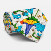 FLORALISSERENDE RENAISSANCE BLAUWE KRULLEN, BLOEME STROPDAS (Opgerold)