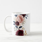 FloralMug Watercolor Mok - Romantische Dieprode Ro (Links)