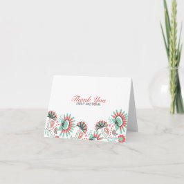 floralpaisleyuitnodiging, Dank je, EMILY EN JOHN Bedankkaart