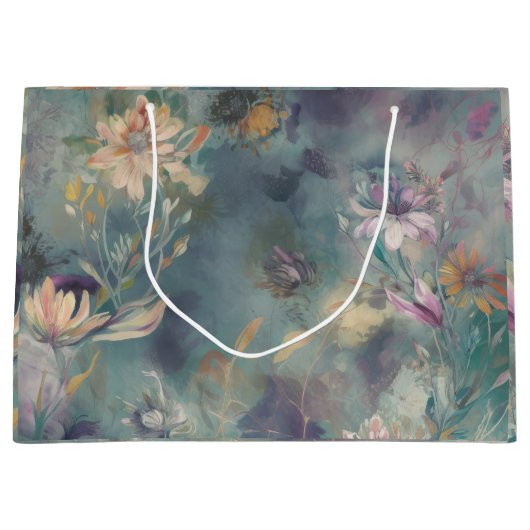 Florals Achtergrond Textuur Groot Cadeauzakje (Voorkant)