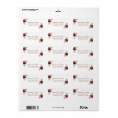 Florals Adres 2 Burgundy Waterverf Florals Etiket (Full Sheet)