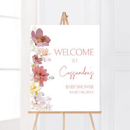 Florals Baby Bloom Baby shower Welkom Poster