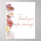 Florals Baby Bloom Bedankt voor uw komst Poster (Voorkant)