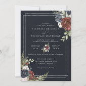 Florals, bevroren | Winterbotanisch huwelijk Kaart (Voorkant)