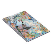 Florals Birds Blue Shades Spiral Photo Notitieboek (Rechterzijde)