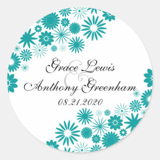  Florals Blauwgroen Stickers