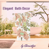 Florals Bleek Roze, Blauw op Wit Bad Handdoek