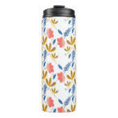 Florals Blue Coral Pink Greenery Thermosbeker (Voorkant)