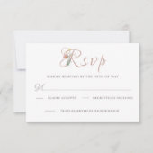 Florals Blush Pink Foliage Waterverf Elegant RSVP Kaartje (Voorkant)