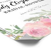  Florals Blush Pink Welcome Vrijgezellenfeest Poster (Hoek)