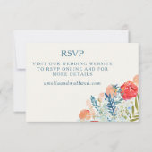 Florals Boho Wedding Website QR Code RSVP Kaartje (Voorkant)