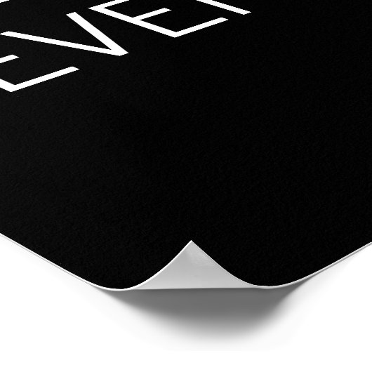 Florals Bold Text op zwart Poster (Hoek)