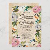  Florals | Bridal Shower-uitnodiging Kaart (Voorkant / Achterkant)