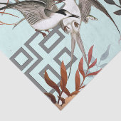 Florals Browns, veenbes Tan en vogelontkoppeling Tissuepapier (Detail)