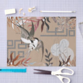 Florals Browns, veenbes Tan & vogelontkoppeling Ti Tissuepapier (Craft)