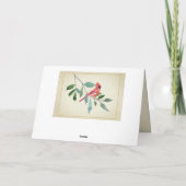 Florals Cardinals Gold Elegant Foliage Waterverf Feestdagen Kaart (Achterkant)