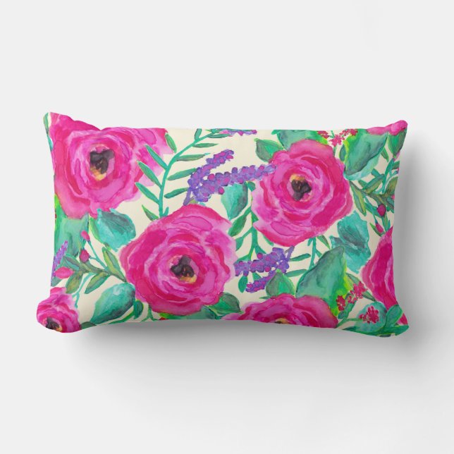 Florals Decoratief Lumbar Pillow, vers Kussen (Voorkant)