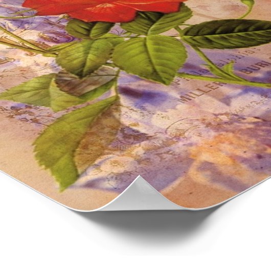 Florals digitale collage poster (Hoek)