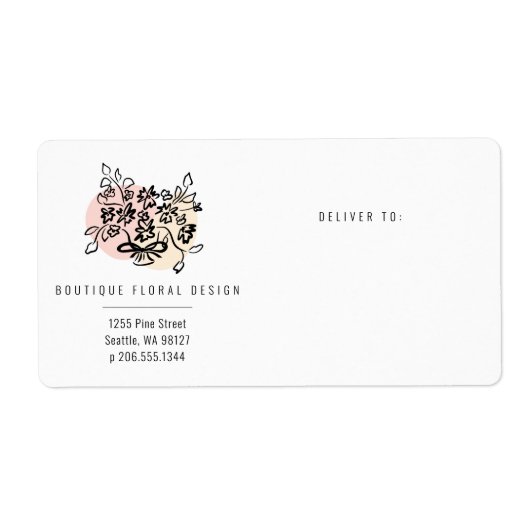 Florals Doodle Small Business Shipping Label (Voorkant)