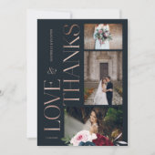 Florals drie foto's van de Bourgognige marine van  Bedankkaart (Voorkant)