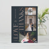 Florals drie foto's van de Bourgognige marine van  Bedankkaart (Staand voorkant)