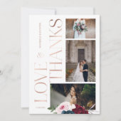 Florals drie foto's van de Bourgognige marine van Bedankkaart (Voorkant)