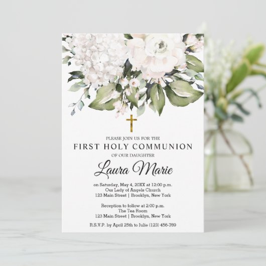 Florals eerste Heilige Waterverf Kaart (Staand voorkant)