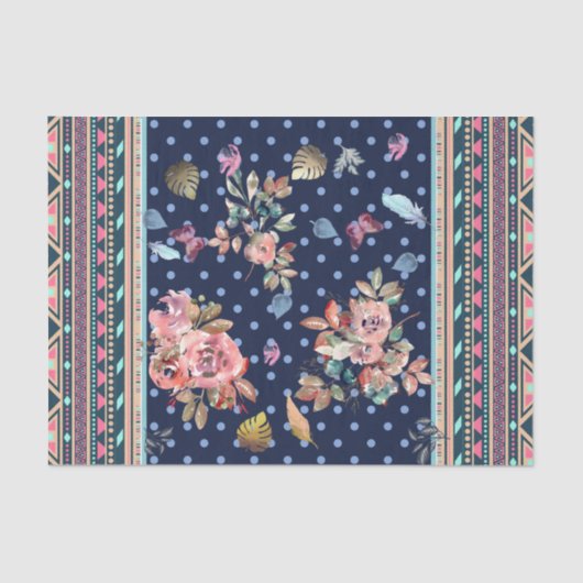 Florals en Aztec-design Tissuepapier (Voorkant)