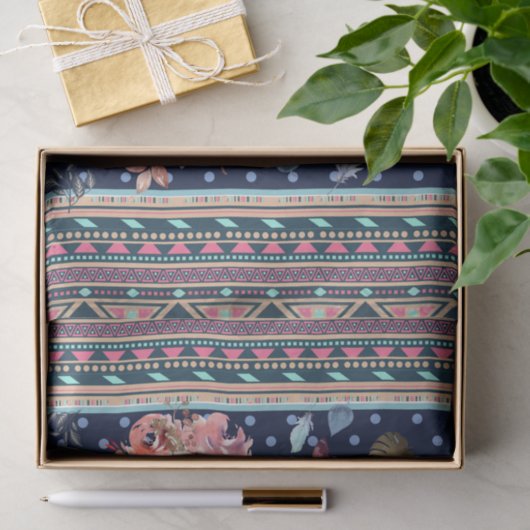 Florals en Aztec-design Tissuepapier (Geschenk)