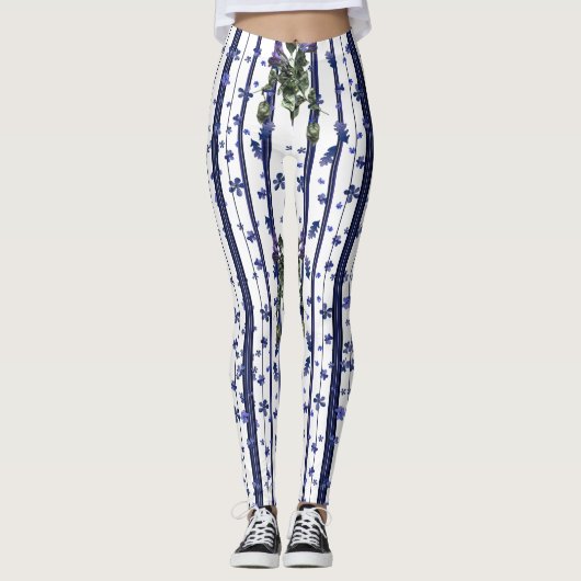 Florals en Stripes Leggings (Voorkant)