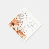 Florals feliciteert de heer Mrs Wedding Napkin Servet (Hoek)