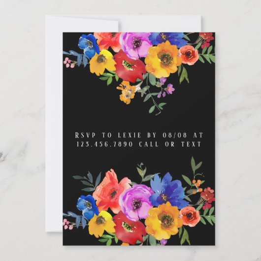 Florals Fiesta Bachelorette Kaart (Achterkant)