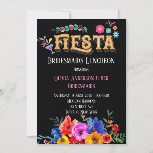 Florals Fiesta Bridesmaids Luncheon Kaart (Voorkant)