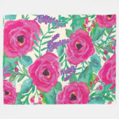 Florals Fleece Blanket (Voorkant (Horizontaal))