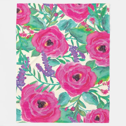 Florals Fleece Blanket Deken (Voorkant)