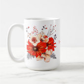 Florals Foliage Red Cream Name Koffiemok (Links)