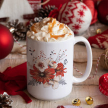 Florals Foliage Red Cream Name