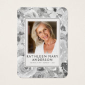 Florals Foto Funeral Memorial Prayer Kaart (Voorkant)