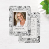 Florals Foto Funeral Memorial Prayer Kaart (Bureau)