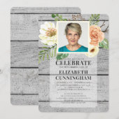 Florals Foto Memorial van de Waterverf van het lan Kaart (Voorkant / Achterkant)