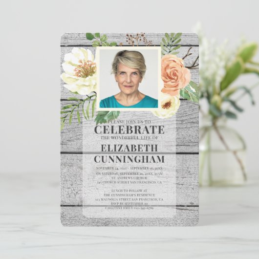 Florals Foto Memorial van de Waterverf van het lan Kaart (Staand voorkant)