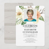 Florals Foto Memorial van de Waterverf van het lan Kaart (Voorkant / Achterkant)